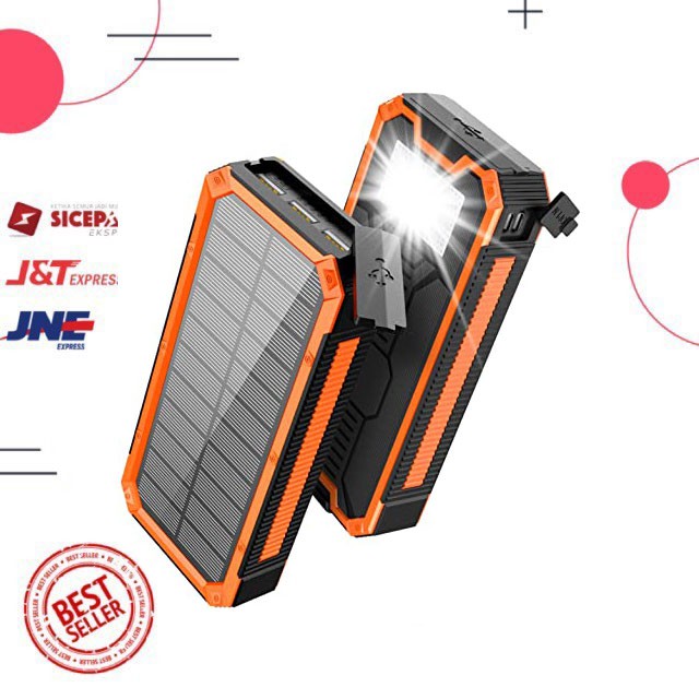 Power Bank Solar Sinar Matahari Tenaga Surya 20.000 MAH