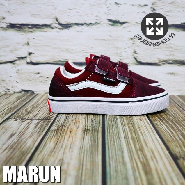 Sepatu Sneakers Sekolah Hitam Anak Perempuan Laki Laki Vans Old Skool