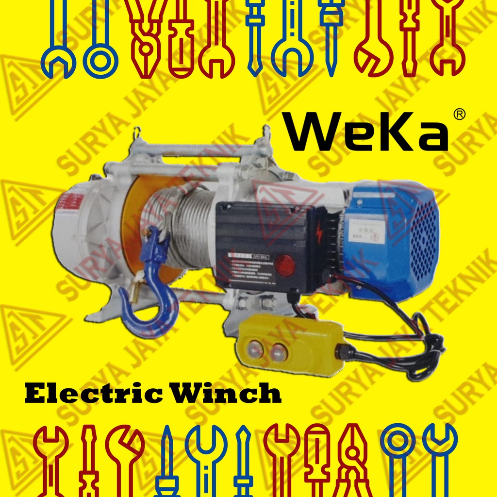 Jual WEKA Katrol Listrik 1500Kg 50 Meter / Electric Winch Hoist Case