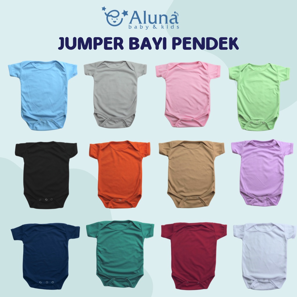Jual Aluna Baby Jumper Jumpsuit Baju Bayi Lengan Pendek Bodysuits warna