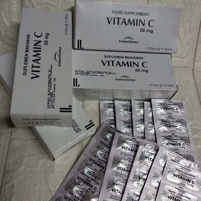 Jual VITAMIN C 50MG KIMIA FARMA PER STRIP LEMBAR EXP 2022 Shopee