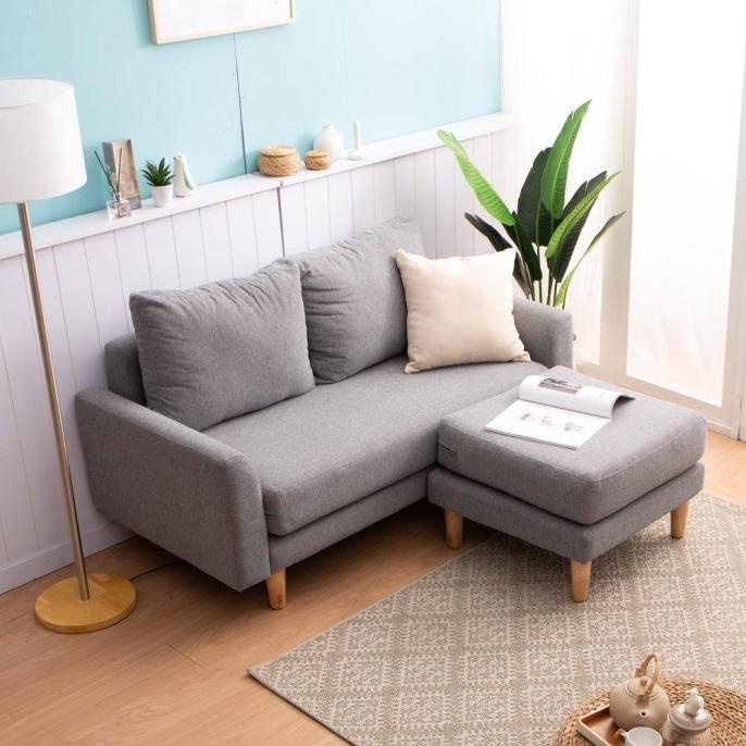 Jual Dekoruma Heim Studio Nitta Sofa L Abu Ovalinebrella Shopee Indonesia