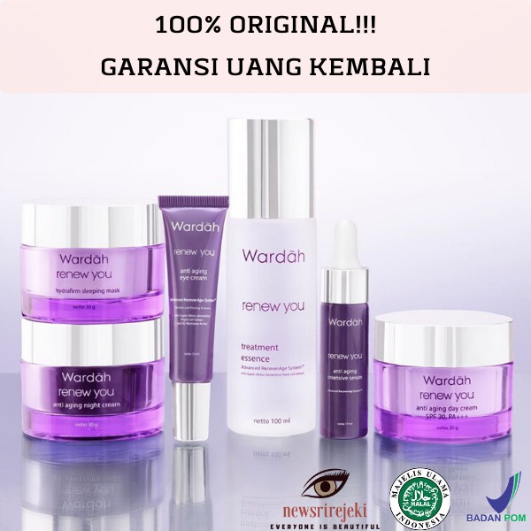 Jual Wardah Renew You Series Anti Aging Day Night Cream Facial Wash