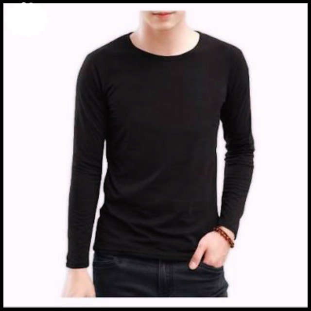 KAOS POLOS DEWASA WANITA CEWEK LENGAN PANJANG POLOS SIZE S M L XL XXL HITAM  PUTIH MAROON BIRU NAVY | Shopee Indonesia