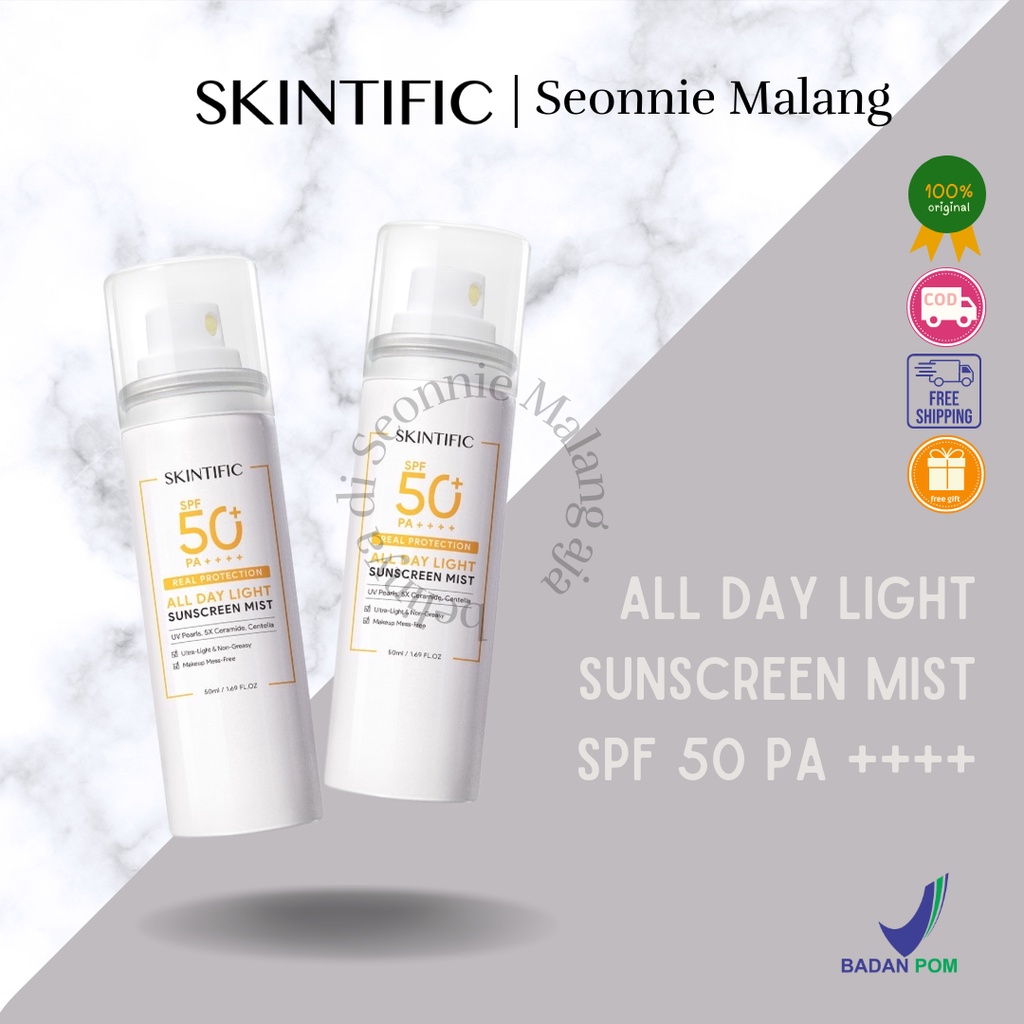 Jual Skintific All Day Light Sunscreen Mist spray SPF 50 PA+++ Shopee