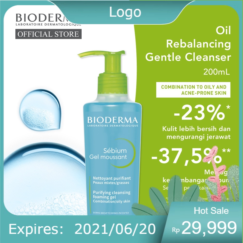 Jual QQQ Bioderma Sebium Gel Moussant 200 ml Facial Wash untuk Kulit