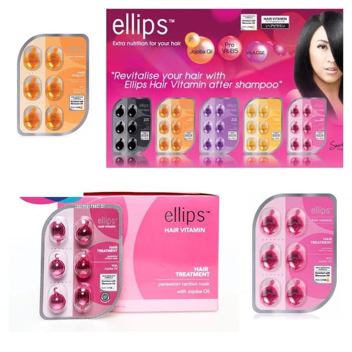 Jual Ellips hair vitamin 6 capsules 1ml/vitamin rambut ellips/elips