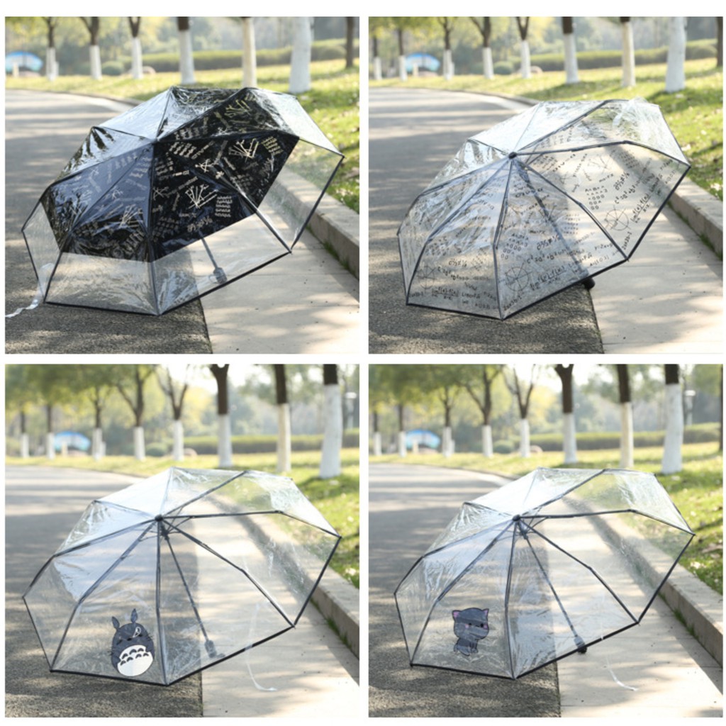 [LOGU] Payung transparan lipat, payung auto lipat