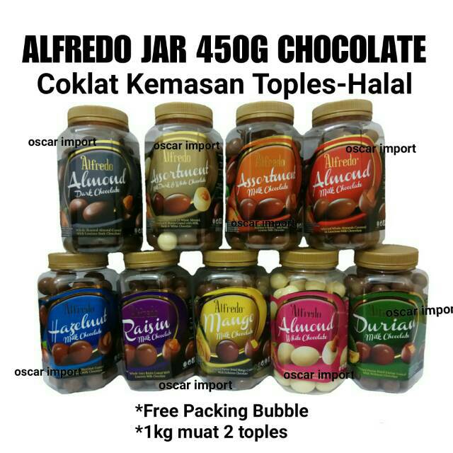 Jual Alfredo Jar Chocolate 450Gr Berbagai Rasa Toples Botol Coklat Malaysia Enak Recomended | Shopee Indonesia