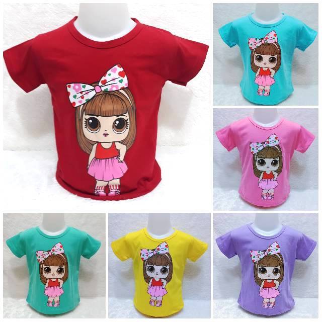 Kaos anak perempuan lengan pendek 210 tahun Shopee