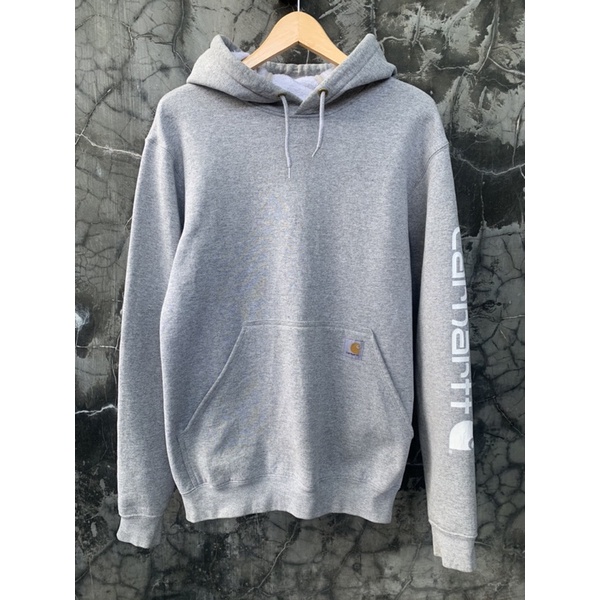 Jual Carhartt spellout hoodie jacket second abu abu Shopee Indonesia