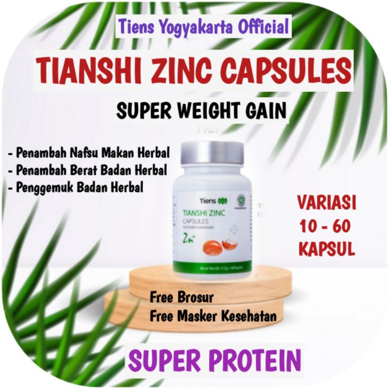 Jual Tianshi Zinc Tiens 60 Kapsul/Penambah Nafsu Makan/Penambah Berat