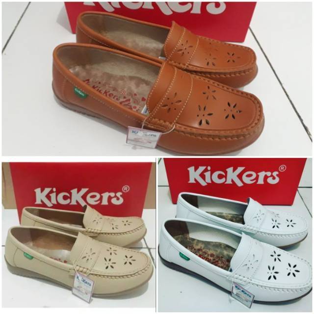 Sepatu kickers slip on wanita cewek selop flat formal