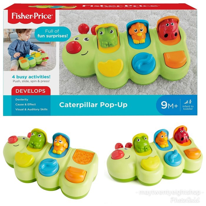 Jual Mainan Bayi Fisher Price Caterpillar Pop Up Original / Busy Activity Toys Baby / Kado Mainan Bayi | Shopee Indonesia