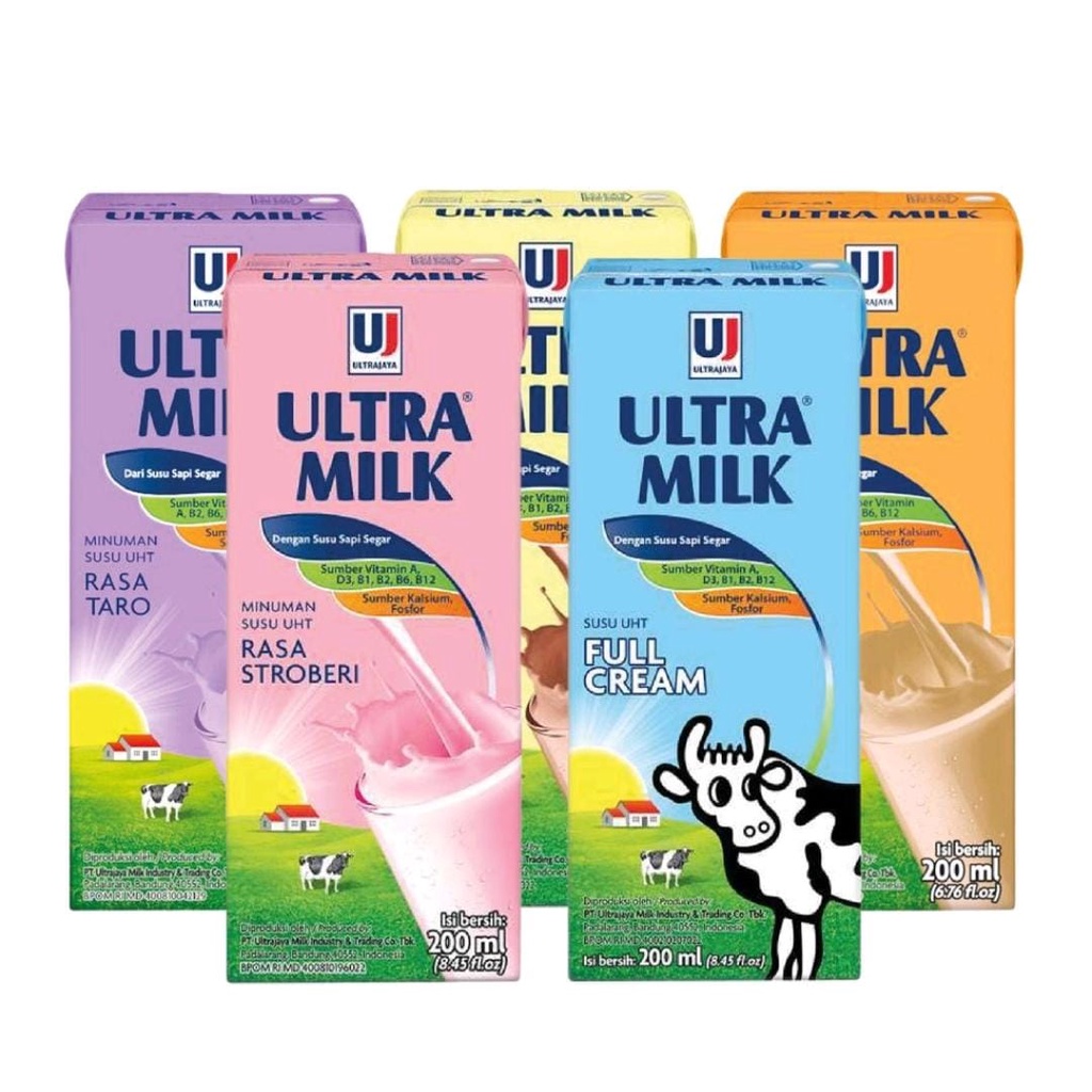 Jual Ultramilk Coklat / Strawberry / Full cream / Karamel / Taro 200ml