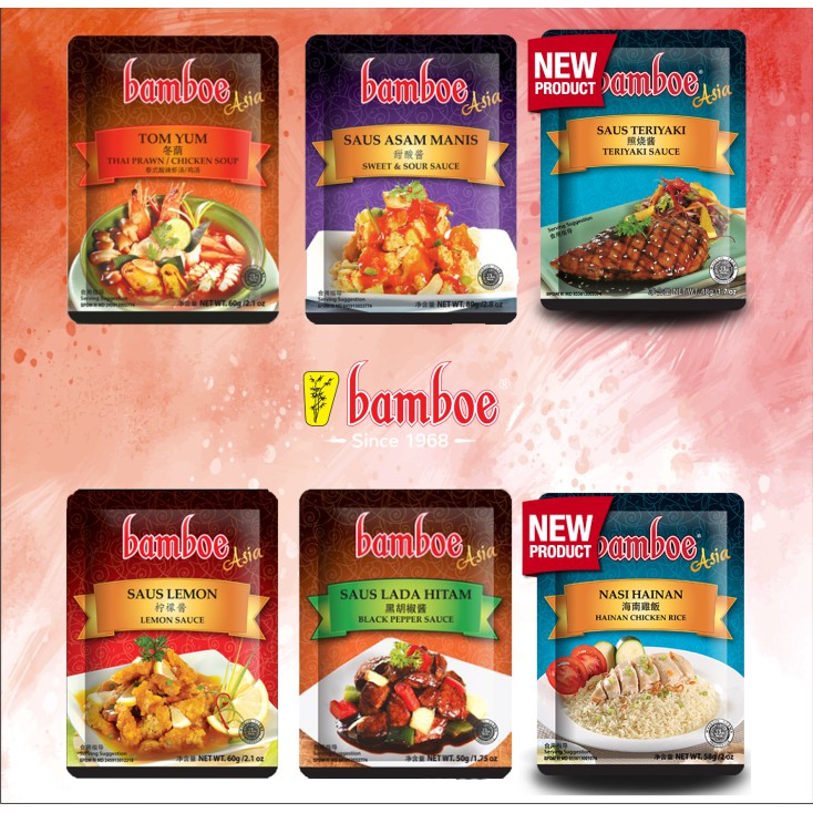 Bumbu Bamboe Asia 6 Varian rasa Bumbu Dapur Bumbu Instan Bumbu