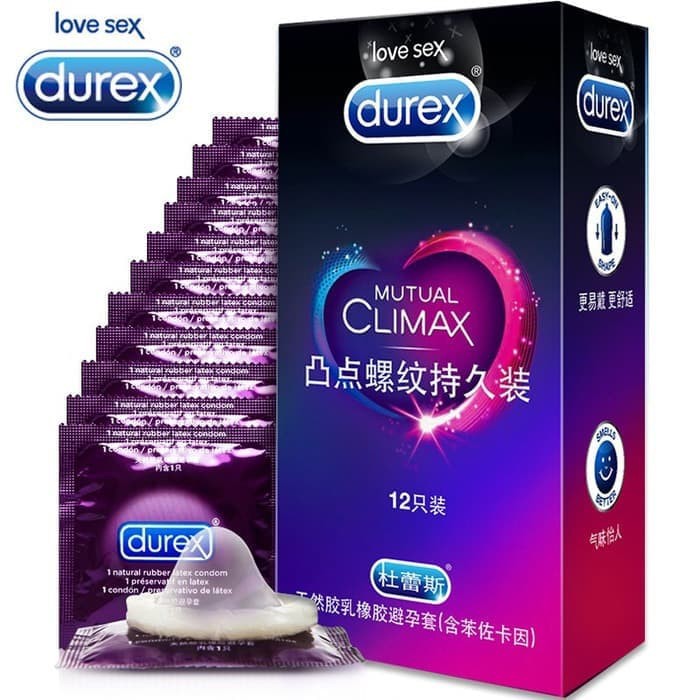 KONDOM DUREX MUTUAL CLIMAX TAHAN LAMA GERIGI GARIS ISI