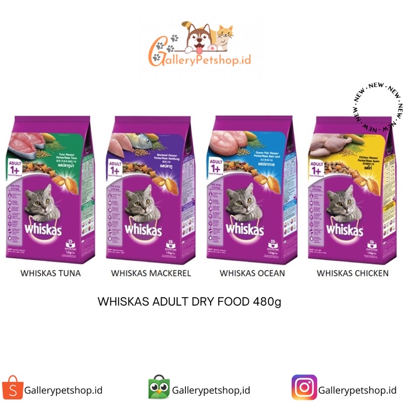 Jual Whiskas Dry Food Adult / Makanan Kering whiskas 480g Shopee