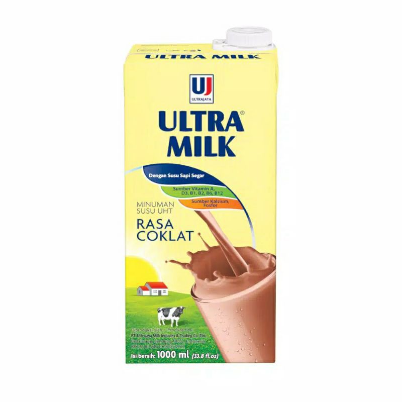Jual Susu Uht Ultra Milk Coklat (Chocolate) Cokelat 1 Liter (Satuan) | Shopee Indonesia
