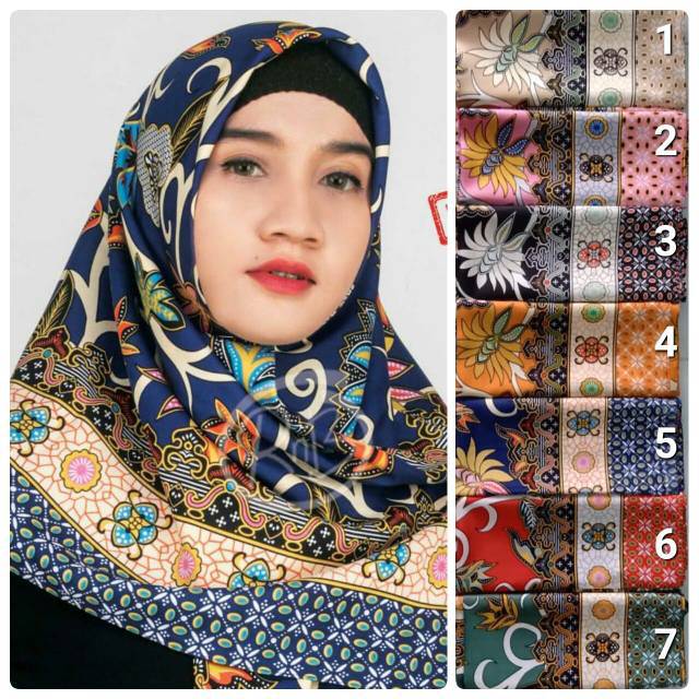 Jilbab Batik Segi Empat Hijab Casual