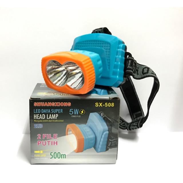 Senter kepala 2 led ( putih dan kuning ) Shopee Indonesia