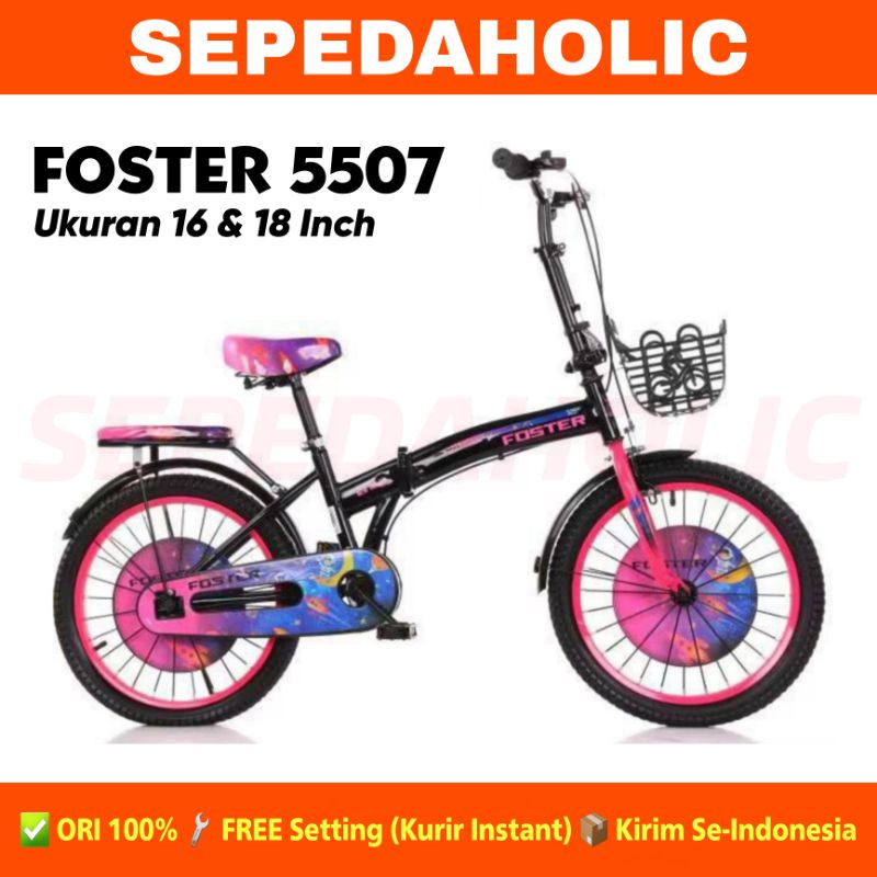 Jual Sepeda Lipat Anak FOSTER 5507 Ukuran 16 18 Inch Keranjang Shopee
