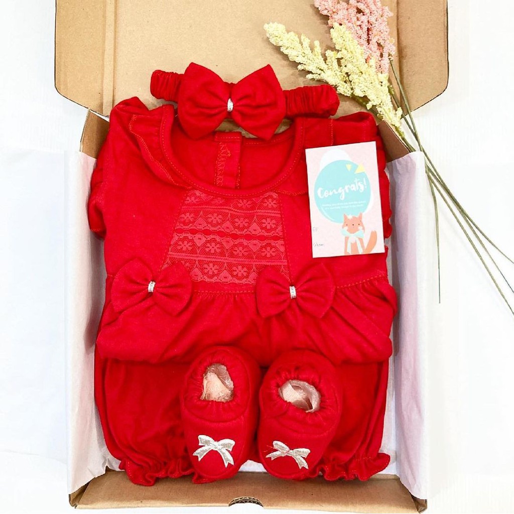 HAMPERS LAHIRAN bayi perempuan RED FLAMINGO