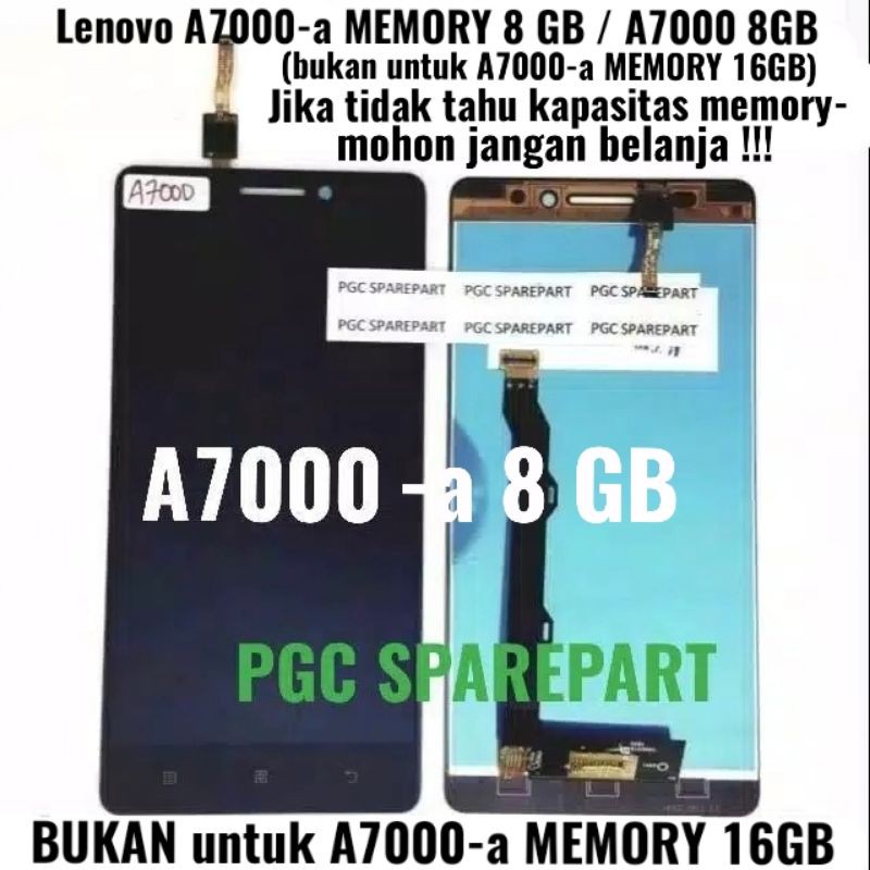 Original OEM LCD Touchscreen Fst Lenovo A7000 Memory 8 GB