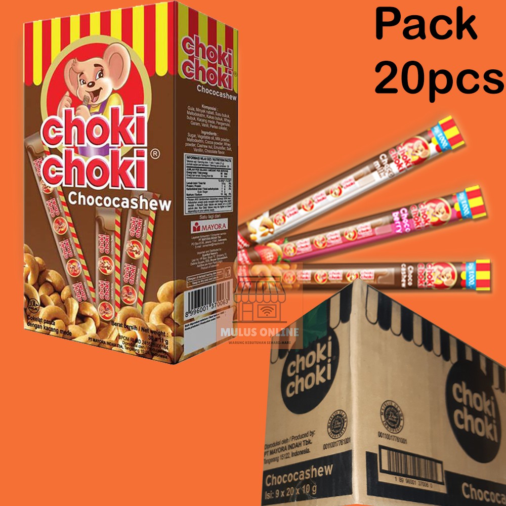Jual Choki Choki Chococashew Edisi Doraemon Kacang Mede Cokelat Kemasan [Pack 20Pcs] Harga Distributor | Shopee Indonesia