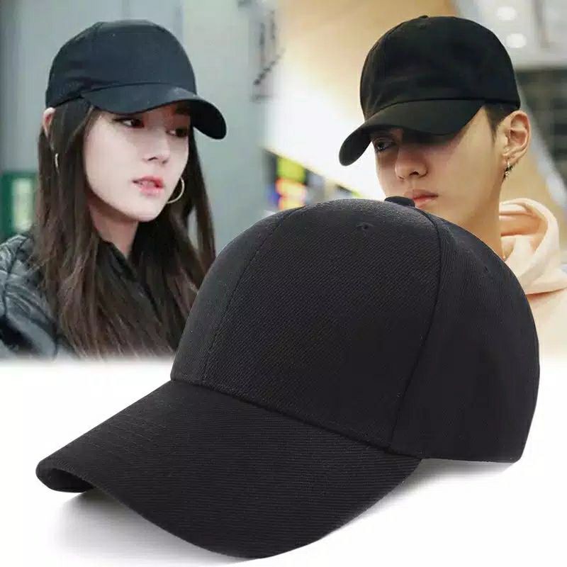 Jual Premium Topi Polos Hitam Baseball Distro Berkualitas Bahan Rafell Pengait Belakang Rell Unisex Indonesia|Shopee Indonesia 800_X_800_jpg