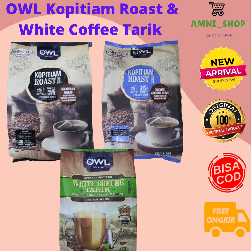Jual OWL KOPITIAM ROAST WHITE COFFEE TARIK 15/20 sachet x 2035gr