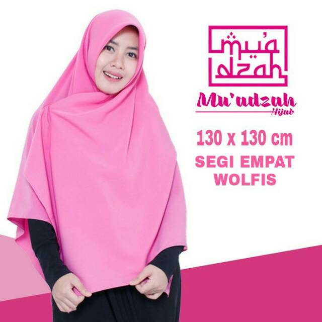 Jilbab Segi Empat 130x130 Wolfis Syari Grosir Murah Shopee Indonesia