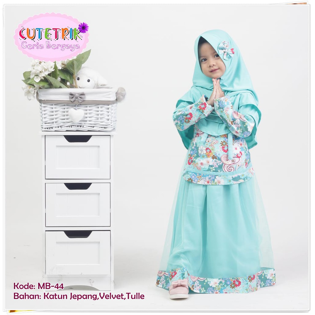 Baju Muslim Anak Katun Jepang Voal Motif