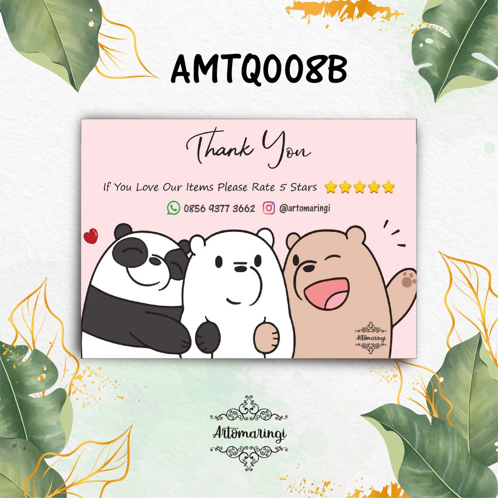 Kartu Ucapan / Thanks Card untuk Online Shop / Coupon