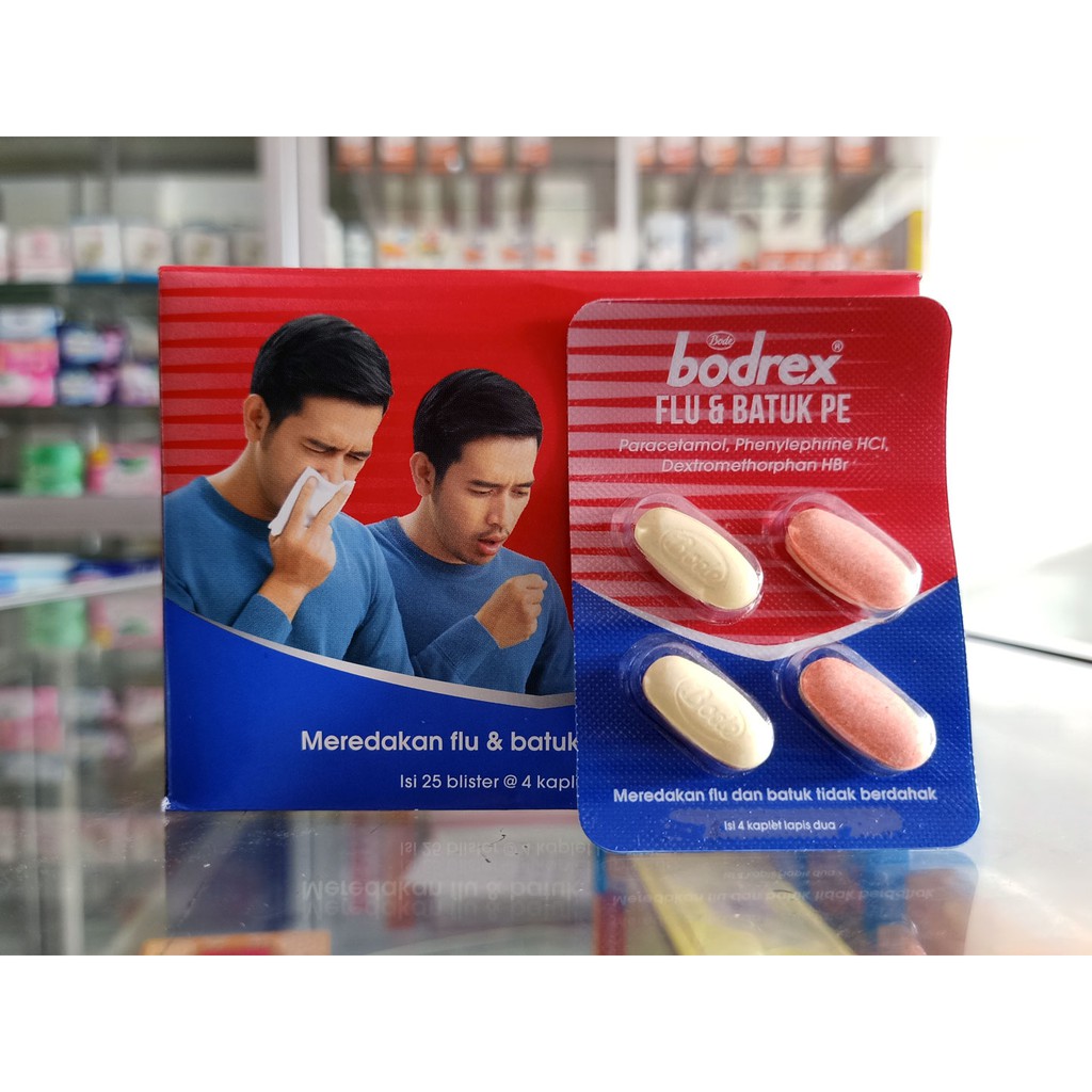 Jual Bodrex Flu Batuk 1 Strip Isi 4 Tablet Obat Flu Batuk Kering Tak