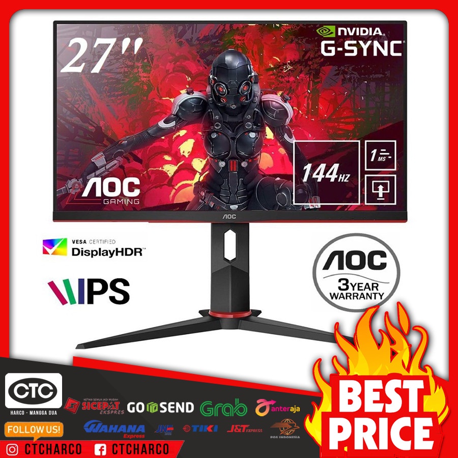 Jual Monitor Led Gaming Aoc 27" 27G2 Ips 144Hz 1Ms - Gaming Monitor | Shopee Indonesia