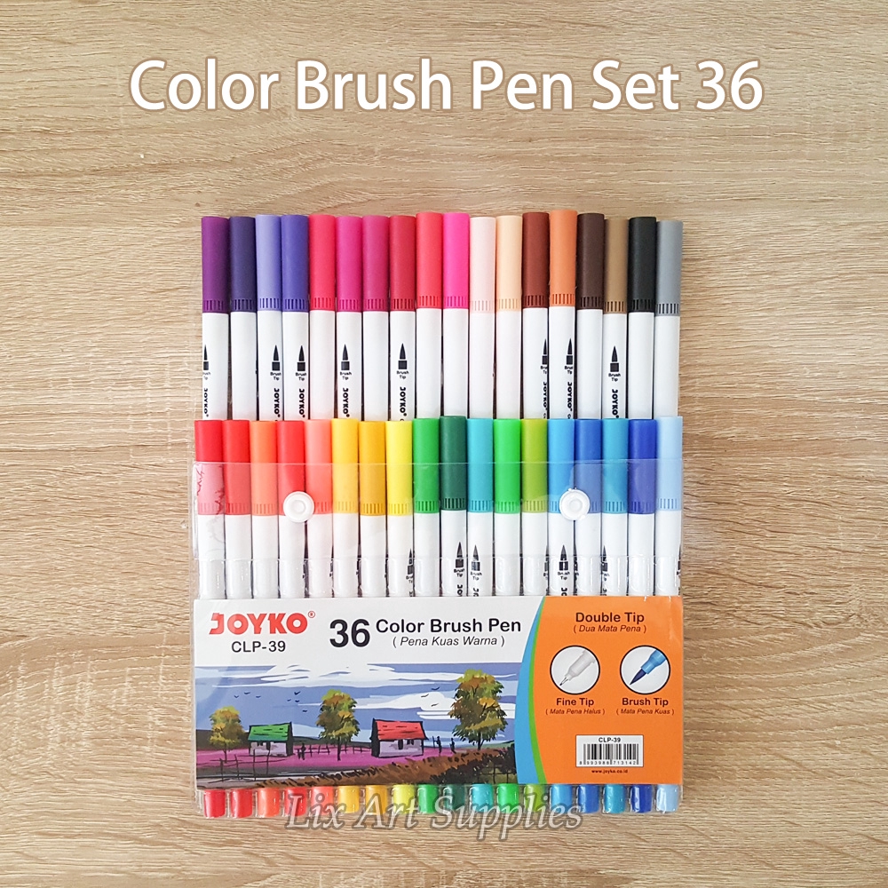 Joyko Double Tip Brush Pen Set 36 Colors (CLP39) Shopee