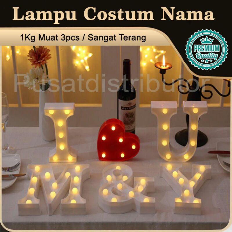 [ 1 Kilo Muat 3 ] Lampu Custom Nama/ lampu tumblr