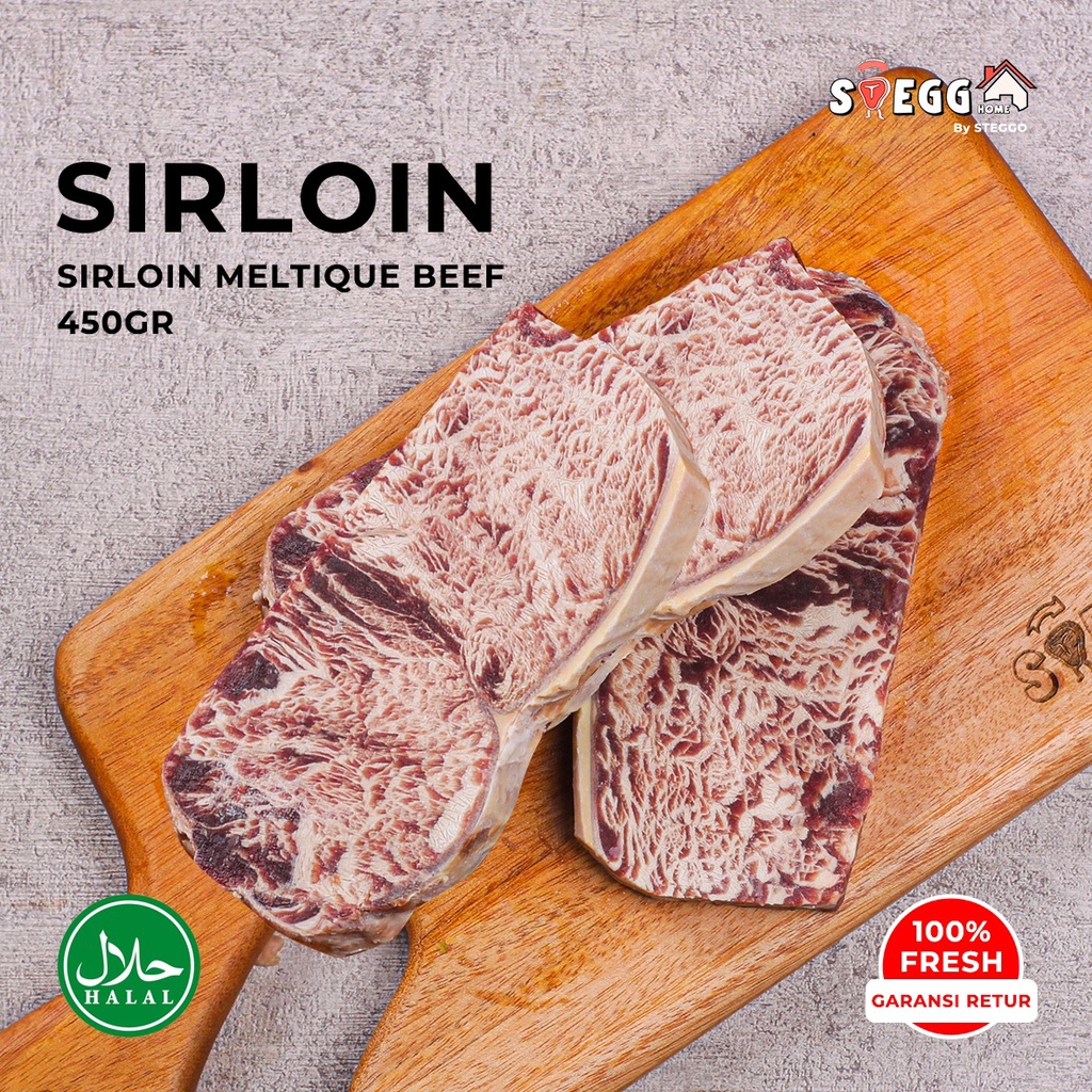 Jual Sirloin Beef Steak Premium Meltique 450 Gr/ Daging Steak Sapi Sirloin, Steak Cut Halal by