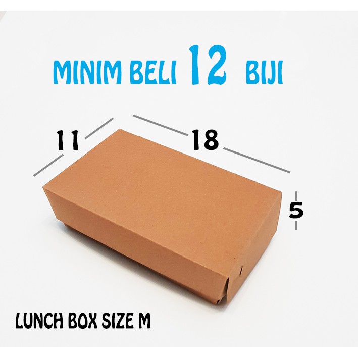 Jual Paper Lunch Box Size Medium Coklat Kraft Laminating Kotak Dus Makan Food Grade Box Kardus Tebal | Shopee Indonesia