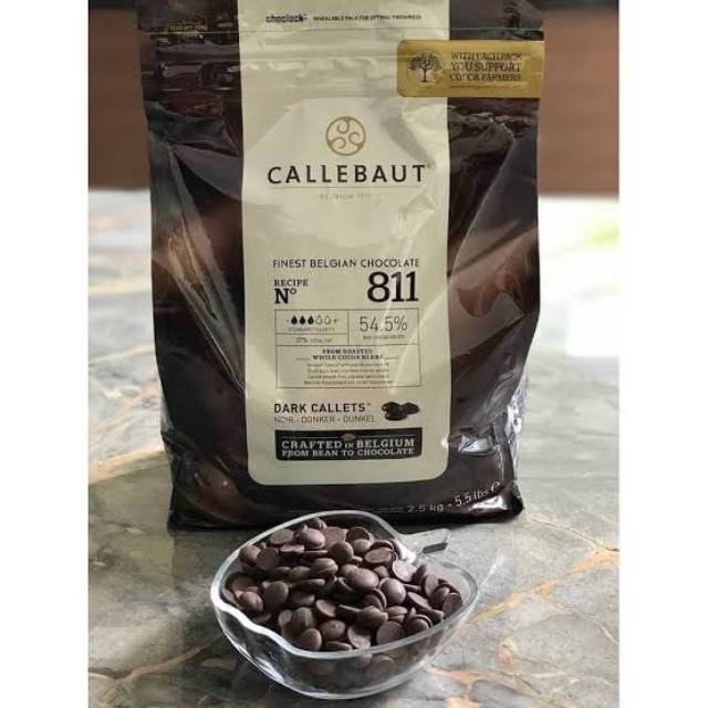 Jual Callebaut 811 Dark Chocolate Callets 2,5 Import 54,5% Coklat Couverture / Cokelat Coin / Koin Belgia | Shopee Indonesia