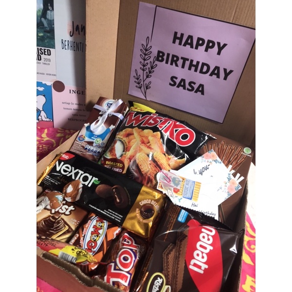 Jual Snack Box Warna Coklat / Snackbox Free Costum Gift Card Murah | Shopee Indonesia