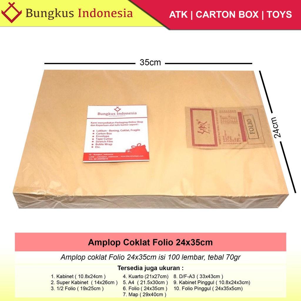 Jual Amplop Coklat Folio (24X35Cm) | Shopee Indonesia