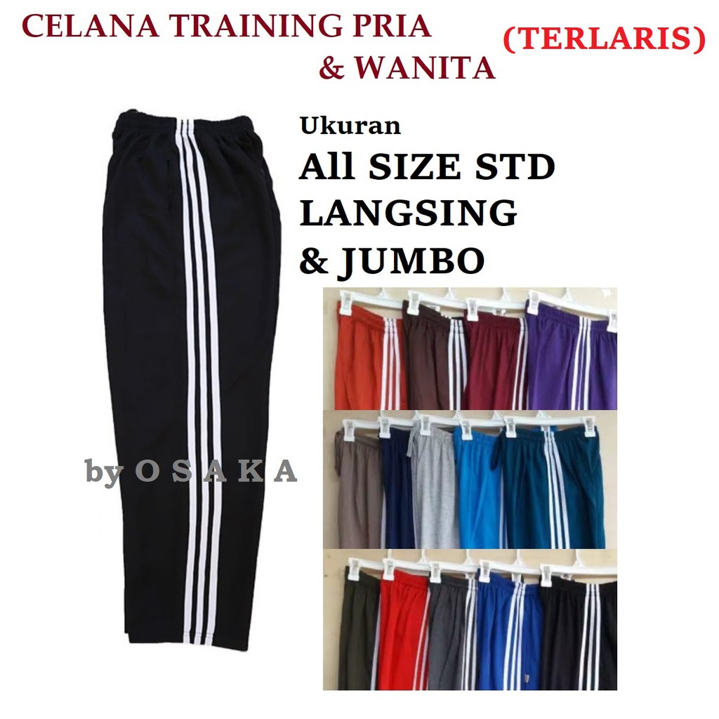 Training Pria dan Wanita ALL SIZE STANDARD DAN JUMBO / celana training trening Shopee Indonesia