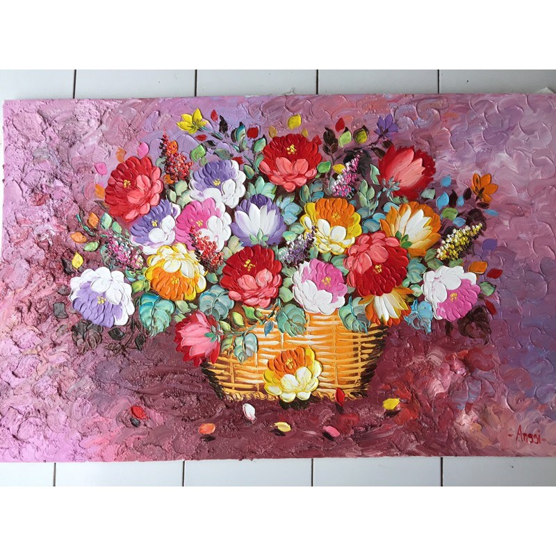 Jual Lukisan Bunga Mawar Pallete Full Texture ( Cat Timbul Sangat Tebal) Indonesia|Shopee Indonesia 800_X_800_jpg
