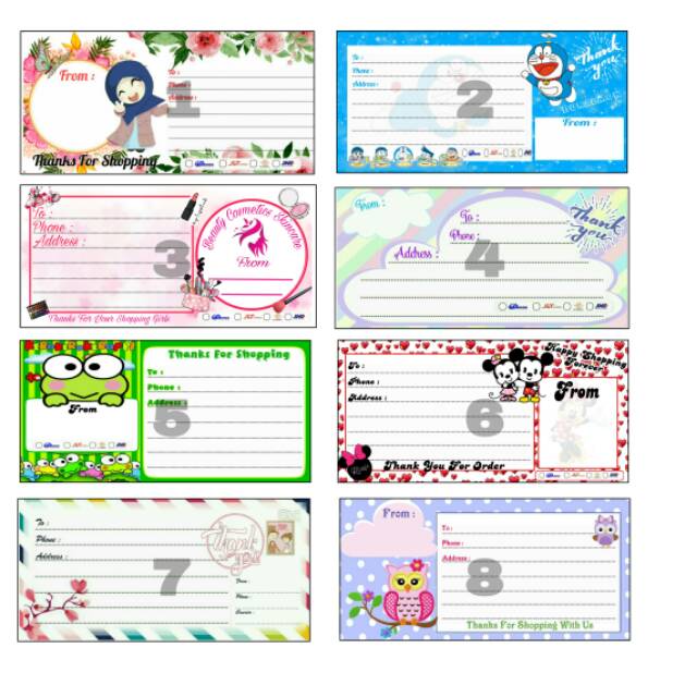 Label Pengiriman Fullcolour Kosongan Paket Termurah