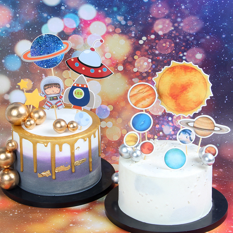 Topper Kue Desain Astronot Roket Bulan Happy Birthday Untuk Dekorasi Pesta  Ulang Tahun Anak | Shopee Indonesia
