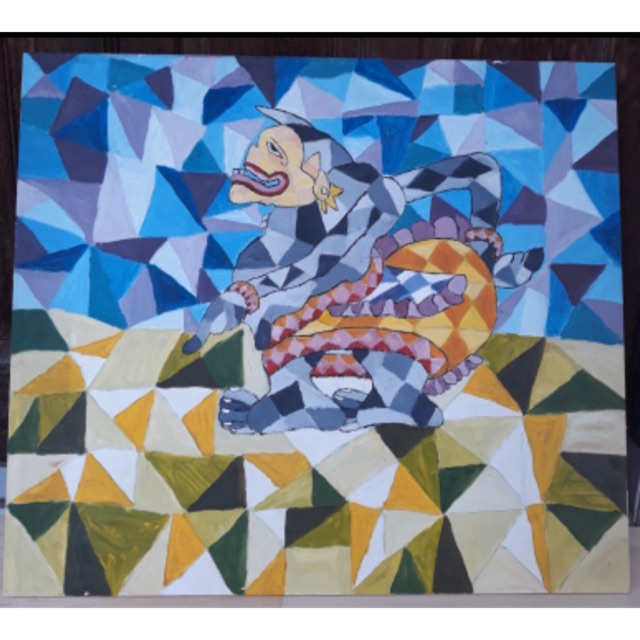 Jual Lukisan Wayang Gaya Mozaik, Media Canvas, Cat Minyak Ukuran 80 X 70 Cm Indonesia|Shopee Indonesia 640_X_640_jpg