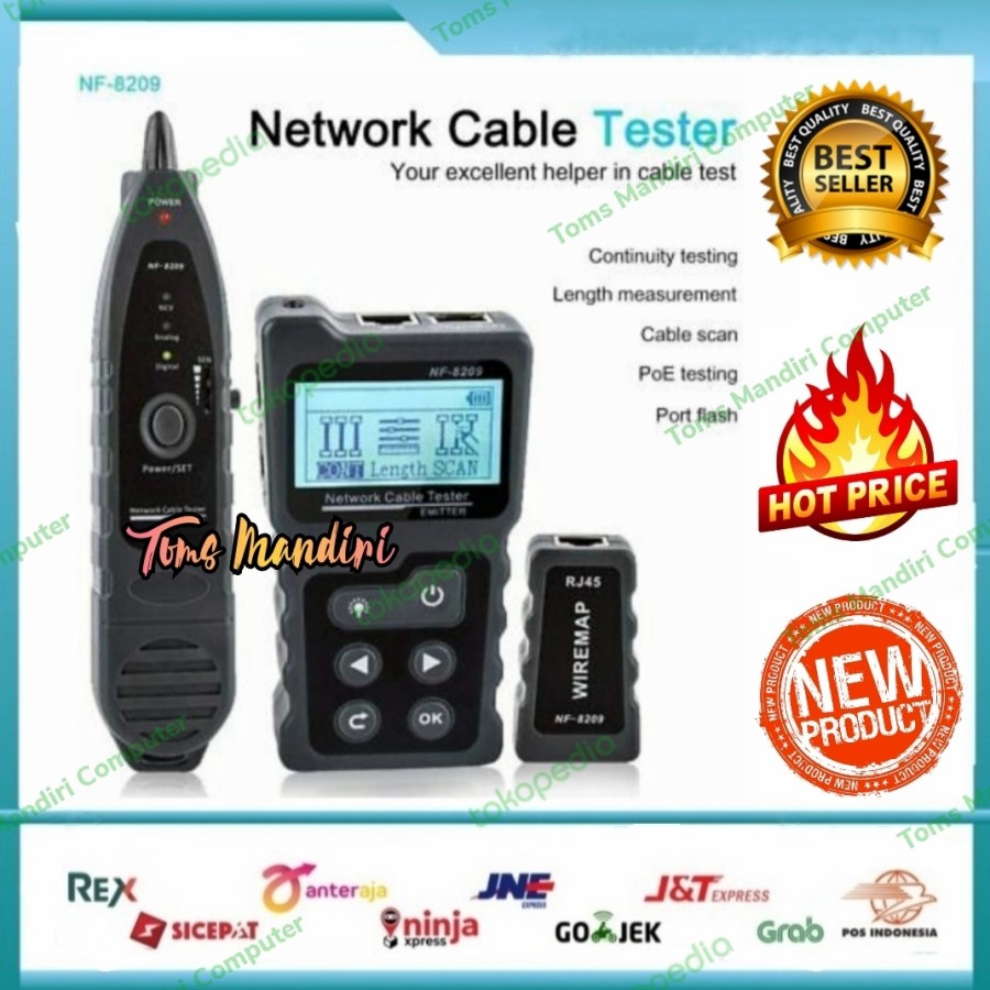 Jual Cable Tester NF8209 Cable Tester Poe Testing for Lan Cat5/Cat6