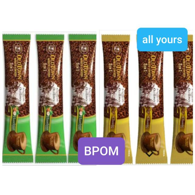 Jual kopi coffee white putih oldtown old town classic hazelnut 2in1